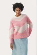 Part Two Elektrapw PU Kvinde Pink Herringbone Stripe Sweaters Regular ...