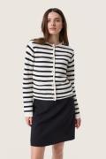 Soaked in Luxury Slmusling Jacket Kvinde Black And White Stripe Cardig...