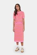 Saint Tropez Milasz Striped Skirt Kvinde Fuchsia Pink Midi Nederdele S...