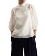 Ted Baker Frias Sheer Organza Top With Balloo Kvinde Ivory Langærmede ...