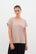 InWear Rindaiw Top Kvinde Clay Kortærmede Bluser Loose Fit Str 40 - ho...