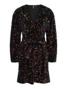 Pieces Pcstella LS Sequin Wrap Dress D2D D Kvinde Striber/tern Korte K...