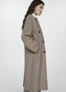 MANGO Handmade Oversized Wool Coat Kvinde Medium Brown Overgangsjakker...