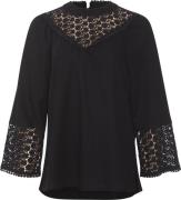 Rue de Femme ¤ Catronia Blouse RdF ¤ Kvinde Black Langærmede Bluser St...