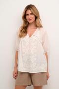 Culture Cuemmy SS Blouse Kvinde Spring Gardenia Kortærmede Bluser Str ...