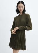 MANGO Pleated Short Dress Kvinde Beige - Khaki Korte Kjoler Str L - ho...