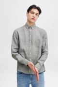 Casual Friday Cfanton BD LS Linen Shirt Mand Navy Blazer Melange Langæ...