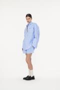 ROTATE Birger Christensen Oversized Shirt Kvinde Blue Logo Stripe + Se...