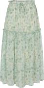 Rosemunde Recycled Chiffon Skirt Kvinde Big Mint Flower Print Maxi Ned...