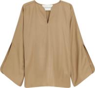 By Malene Birger Calias Kvinde Tobacco Brown Langærmede Bluser Str 40 ...