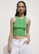 MANGO Ribbed Knit top Kvinde Green Tanktoppe Str L - hos Magasin