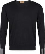 Mos Mosh Gallery Adam Supima Oneck Knit Mand Black Sweaters Str L - Bo...