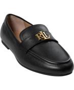 Lauren Ralph Lauren Burnished Calfaveri Iii-fl-lfr Kvinde Sort Loafers...