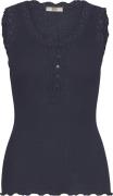 RM by Rosemunde Rmwbalta Modal SL Lace Placket top Kvinde Navy Toppe S...