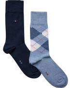 Tommy Hilfiger TH MEN Sock Check 2P 039 - Ankelømper hos Magasin