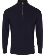 Barbour Barbour Holden Half Zip Mand Blå Turtlenecks Str L - Uld hos M...