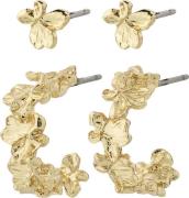 Pilgrim Zhuri Recycled Earrings 2in-1 set Gold-plated one size - Creol...