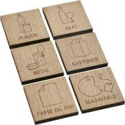 RECOLLECTOR Wooden Labels for Waste Sorting Wooden Str 4,5cmx4,5cm - K...