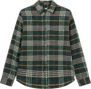 Les Deux Kaleb Check Overshirt Mand Pine Green/ivory Overshirts Str L ...