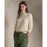 Polo Ralph Lauren Wool Turtleneck Sweater Kvinde Authentic Cream Rulle...