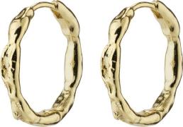 Pilgrim Eddy Recycled Organic Shaped Medium Hoops Goldplated One size ...