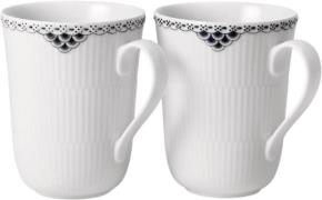 Royal Copenhagen Black Lace Cup 36cl 2PK Hvid Str 36 cl. - Kopper Med ...