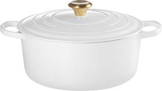 Le Creuset Rund Gryde 28cm White White Str 28 cm - Gryder hos Magasin