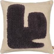 ferm LIVING Lay Cushion Sand/dark Brown Sand / Dark Brown Str ACCESSOR...