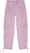 Ganni Washed Satin Pants Kvinde Bleached Mauve Cargo Bukser Str 36 - h...