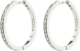 Pilgrim Ebna Maxi Crystal Hoops Silverplated One size - Creoler hos Ma...