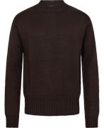 Manifattura Knitwear Mand Mørkebrun Sweaters Str L - Merino Uld hos Ma...