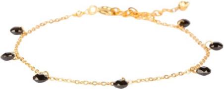 BeChristensen Susan Black Zirconia Bracelet Gold One Size - Perlearmbå...