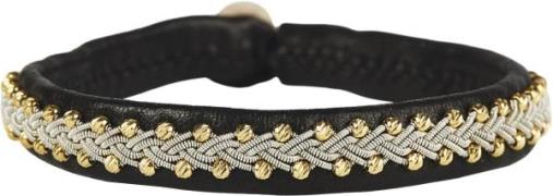 BeChristensen Inga Facet Gold Beads Black 17 cm L - Kædearmbånd Med Ve...