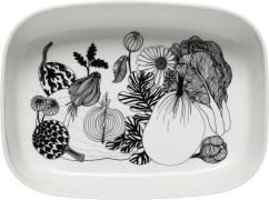 Marimekko Siirtolapuutarha Serving Dish White, Black Str 20,5X28 - Ser...