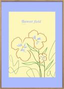 Poster & Frame Flower Field 01 Blå Str 30 x 40 cm - Plakater hos Magas...