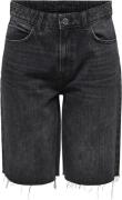 ONLY Onlcaro HW Long RW Shorts Azg64 DNM Kvinde Washed Black Denim Sho...