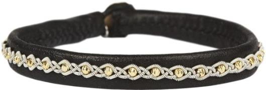 BeChristensen Malin Facet Gold Beads Black L (20-21cm) - Kædearmbånd M...