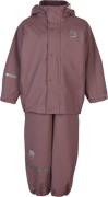 CeLaVi Basic Rainwear set Solid PU Str 140 Unisex - Rose Brown Regntøj...