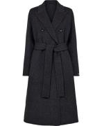 Marella Zambia Coat 100% Pure Wool Kvinde Dark Grey Vinterjakker Str 4...