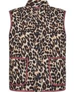 Lollys Laundry Cairoll Quilted Vest Kvinde Leopard Print Veste Str L -...