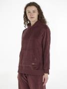 Tommy Hilfiger Long Hoodie Velour Kvinde Deep Burgundy Hættetrøjer Str...