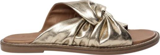 Sofie Schnoor Slipper Kvinde Gold Flade Sandaler Str 40 - hos Magasin