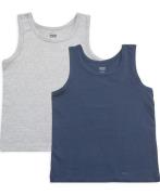 Magasin Boys Tanktops 2pack Str 10 Grey Mel. / Navy Undertrøjer Bomuld