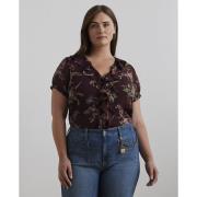 Lauren Ralph Lauren Poly Crinkle GGT 58top Kvinde Burgundy Multi Kortæ...