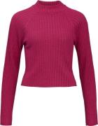 Object Objluna Lurex L/S Knit Pullover 124 Kvinde Magenta/w. Magenta S...