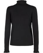 Micha Bbjumper_ Basic Viscose Knit Kvinde Black Rullekraver Str L - ho...