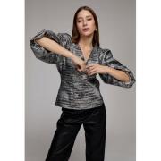 Minus Msmelbi Vneck Blouse Kvinde Gunmetal Langærmede Bluser Str 40 - ...