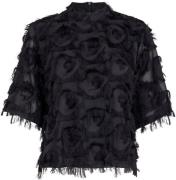 Minus Msmaica High Neck Blouse Kvinde Black Langærmede Bluser Str 40 -...