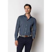 Clean Cut Copenhagen Clean Formal aop Stretch Shirt L/S Mand Navy/ecru...