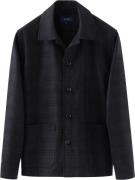 ETON Navy Blue Wool Cashmere Overshirt Mand Blå Overshirts Str L Cashm...